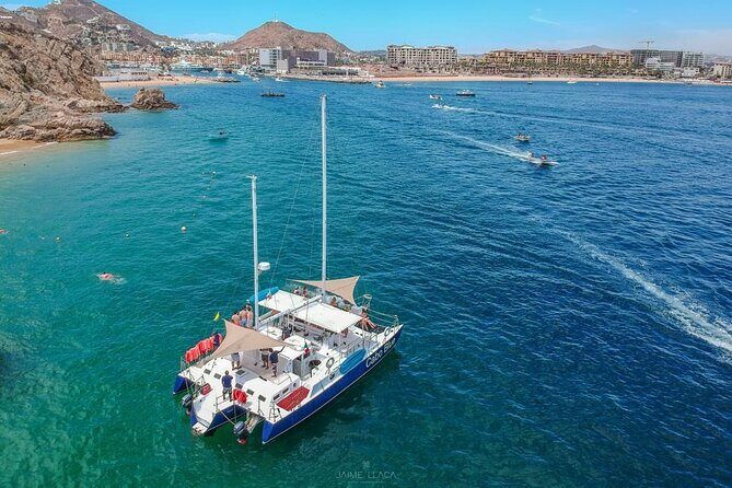 2 Hour Sunset Tour on Catamaran in Cabo San Lucas - Second Arch stop for nighttime photos