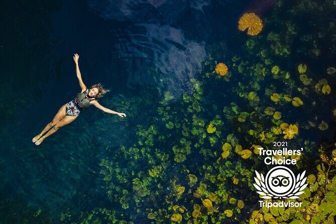 4-in-1 Cenote Tour Guided Experience with Breakfast, Lunch & Wine - K’áak’ (Fire) Cenote: Inner Tubes, Jungle Walls, and a Trust-Building Start