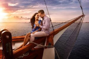 Amazing Romantic Dinner on a Spanish Galeon with Saxophone Music - Dinner choices on board: lobster, steak, surf and turf, or vegetarian lasagna
