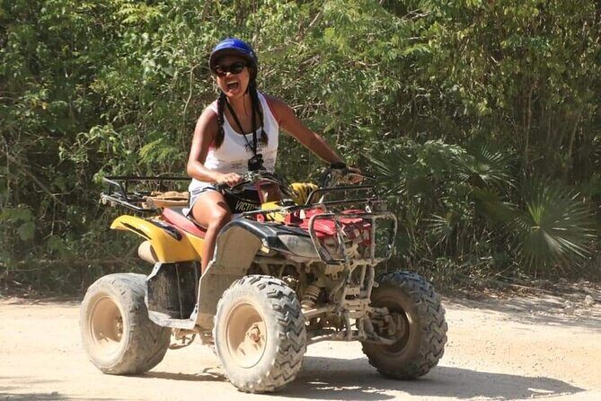 ATV Cenote and Zipline Sacred Jungle Expedition - ATV in the Mayan jungle: fun, but expect group pacing