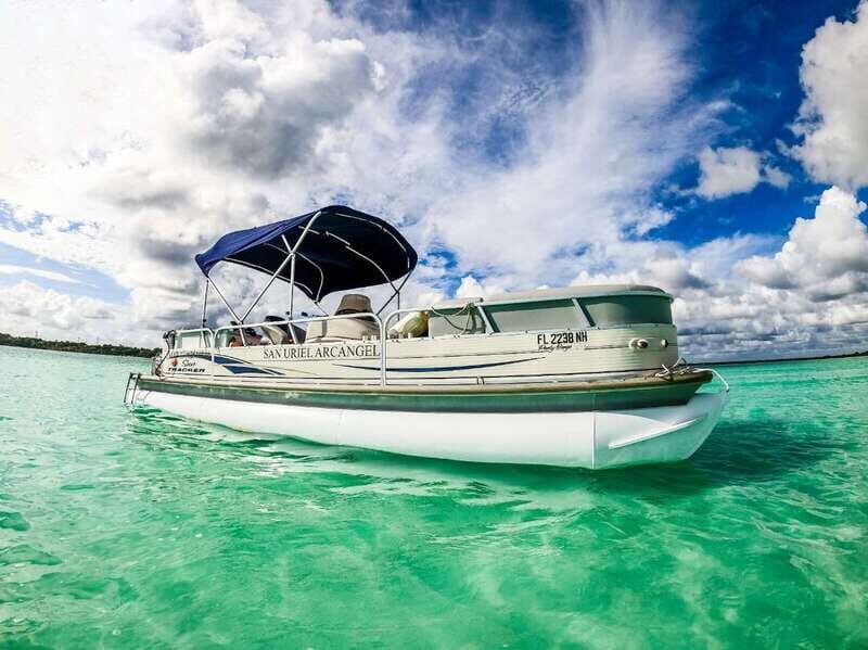 Bacalar: 3-hr Pontoon Boat Tour with Beach Club + Kayaks - The Beach Club and Observatory Tower: food, massages, and a change of pace
