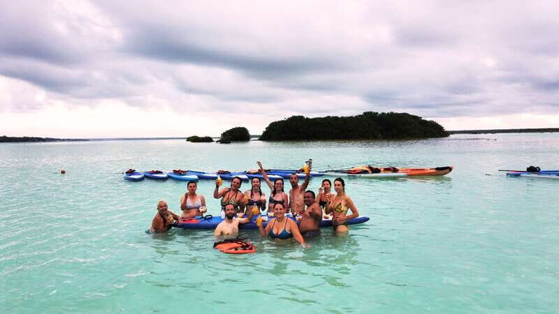Bacalar: Sunrise Paddleboard Tour with Floating Picnic - Why Bacalar Seven Colors looks different from a SUP