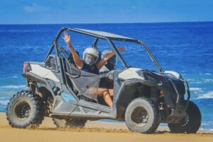 Beach and Desert UTV Tour in Cabo - Gear Up Like a Pro: Helmet, Goggles, Bandana, and Water