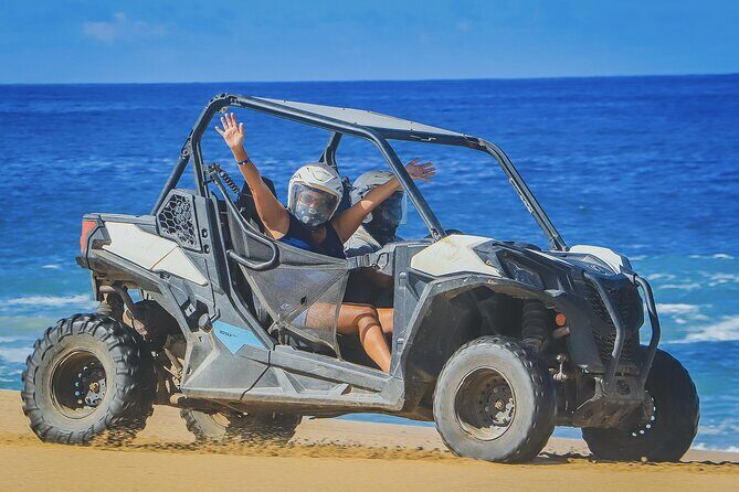 Beach and Desert UTV Tour in Cabo - Gear Up Like a Pro: Helmet, Goggles, Bandana, and Water