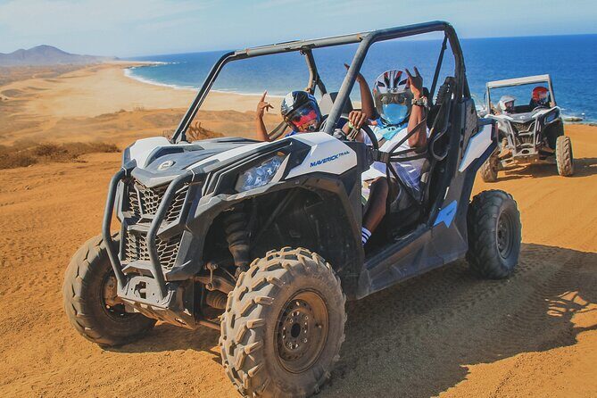 Beach UTV and Sky Bike Combo in Cabo - Polaris RZR UTV: sharing the wheel and hitting dunes