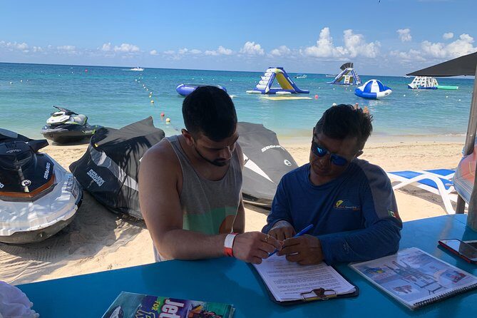 Best Jet Ski Cozumel + Locker - Safety Briefing, Life Jackets, and the Riding Zone (4000 Meters)