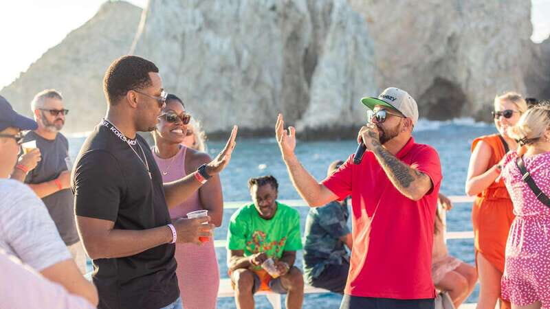 Cabo San Lucas: Cabo Mar Mexican Flavors Sunset Cruise - Cabo Mar catamaran: party energy with real Cabo views