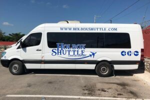 Cancun Airport Shared Shuttle to Holbox Chiquila Port - Entering Terminal 2 Domestic: the Welcome Bar meeting point trick