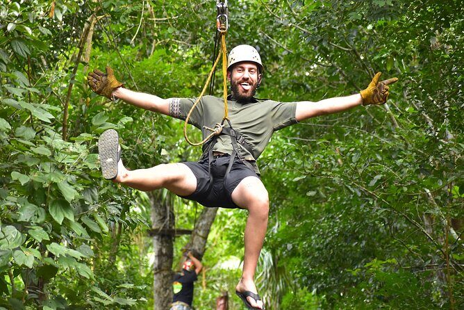 Cancun ATV Jungle Adventure, Ziplines, Cenote and Tequila Tasting - Ziplining over the jungle canopy: thrilling, but follow instructions closely