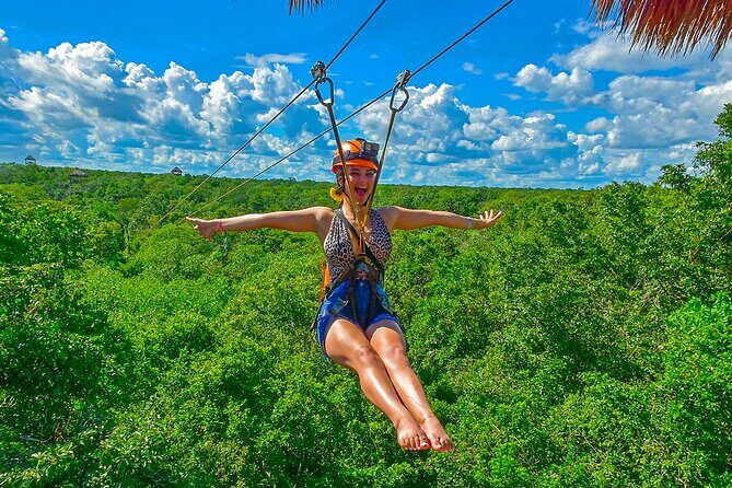 Cancun Cenote Tour: Snorkeling, Rappelling and Ziplining - Ziplining through the treetops, ending with a splash