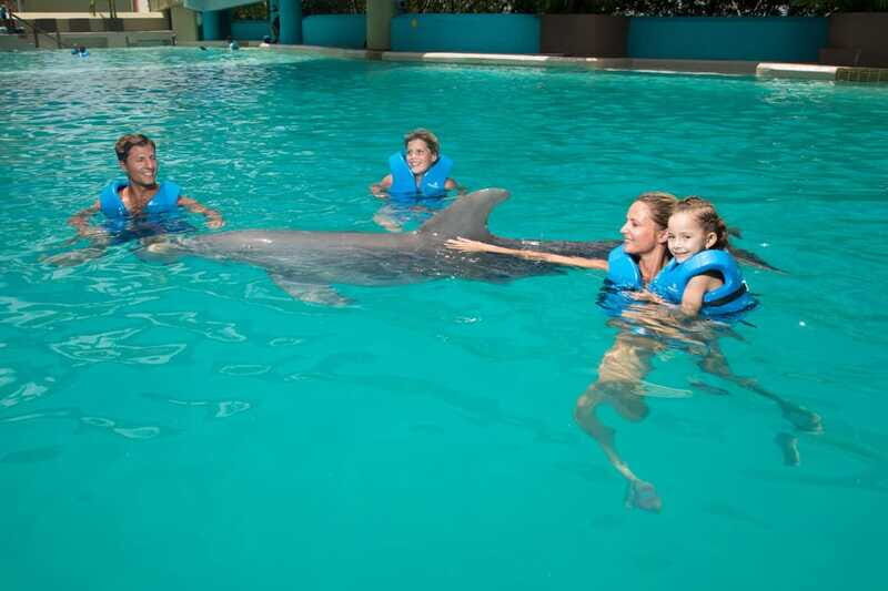 Cancun: Interactive Aquarium Ticket and Swim with Dolphins - The Dolphin Session: 30 Minutes, 14 Activities, and a Guided Host