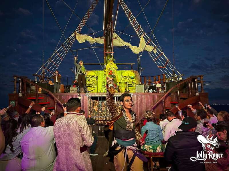 Cancún: Jolly Roger Pirate Dinner Cruise 2025 - Where You Go: Terminal Marítima de Punta Sam and the Pirate Village Greeting