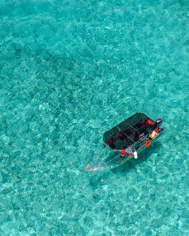 Cancún: Nichupté Lagoon Transparent Boat Tour with Drinks - Transparent boat magic: what Nichupté Lagoon looks like from below