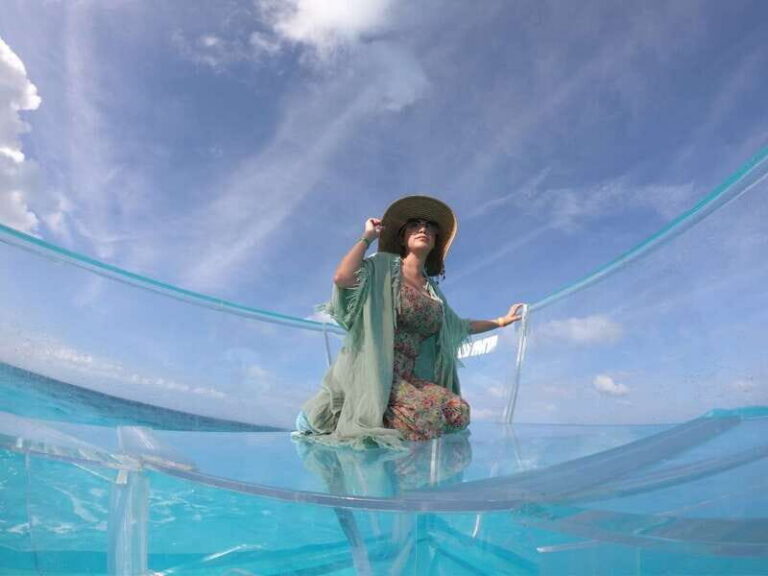 Cancun: Transparent Boat Tour with Drinks - Nichupté Lagoon through the clear-bottom view