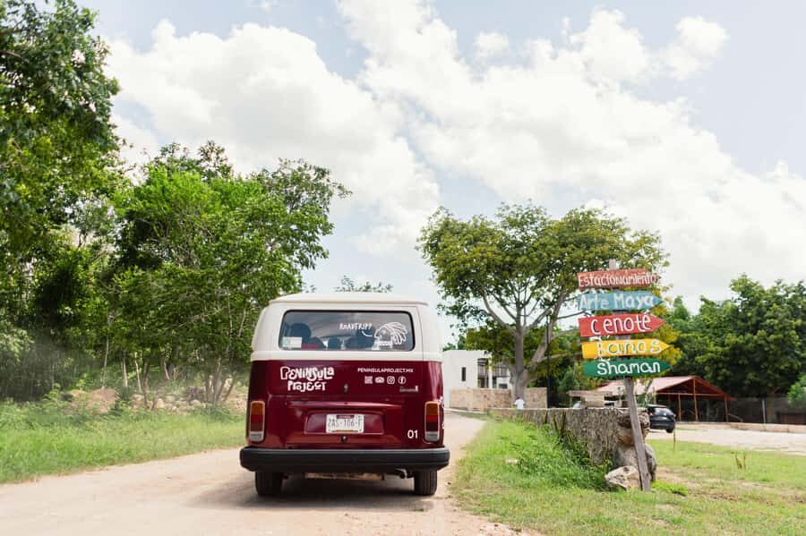 Cenotes roadtrip in classic van around Valladolid - Stop 1 and Stop 2: how open vs closed cenotes change the swim