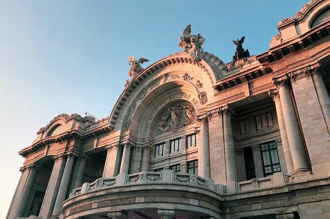 City Tour and Xochimilco Floating gardens - Fine Art Palace: marble, stained glass vibes, and big-style architecture