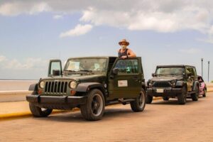 Cozumel Cultural Jeep Tour with Mayan Village and Mexican Lunch - Stop 1: the military air base with WWII planes and replica Mayan ruins