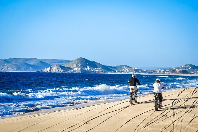 Electric Bike and Beach Camel Ride with Mexican Buffet Lunch - Tierra Sagrada Setup: Protective Gear, Helmet, and E-Bike Confidence