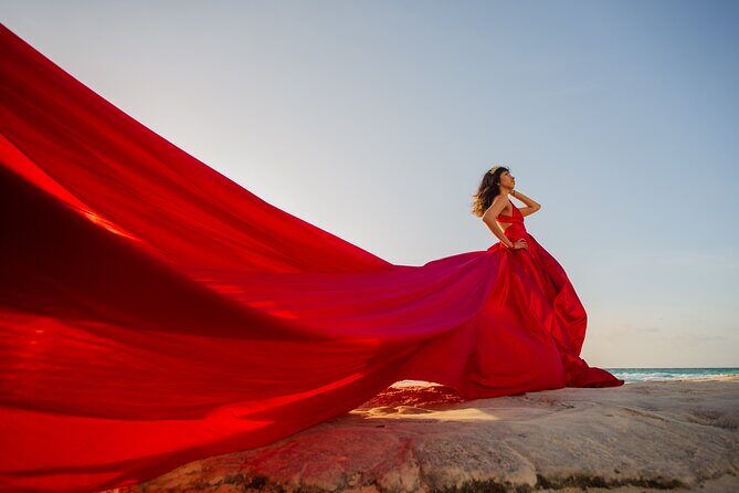 Flying dress photoshoot cancun - The Photo Process: Posing, Dress Flow, and Comfort