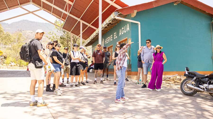 From Oaxaca de Juarez: Hierve el Agua and Mezcal Distillery - How the mezcal tasting works at an Oaxaca distillery stop