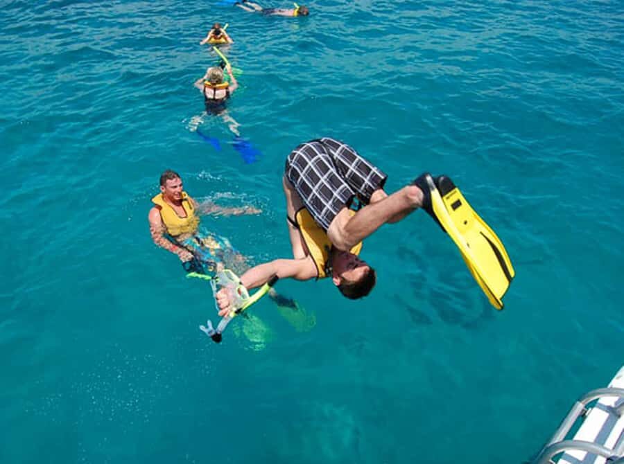 From Puerto Aventuras: Share Catamaran Tour - INAH Reef Snorkeling: Sea Life, Supervision, and Weather Reality