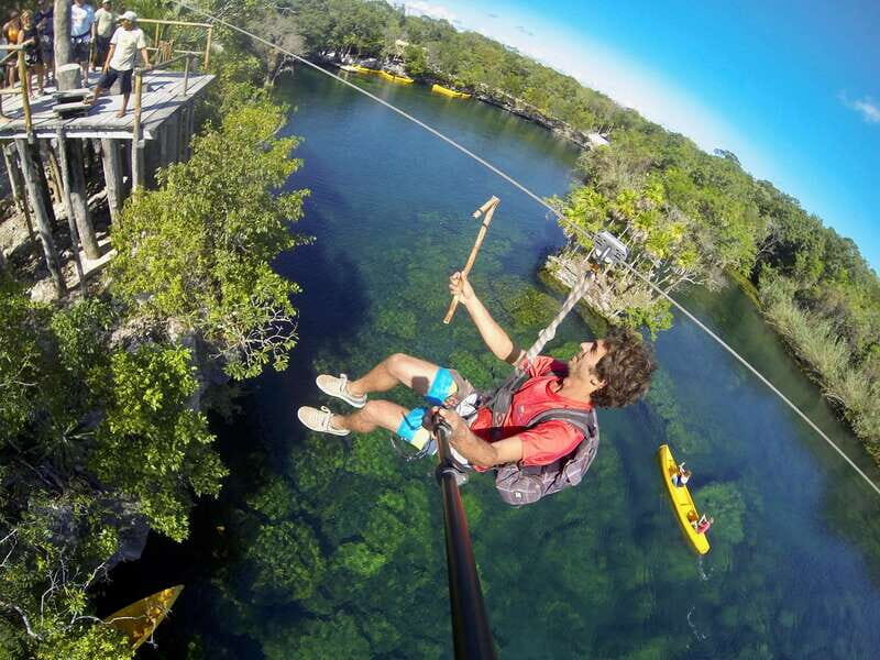 From Tulum: Four-Cenote Adventure - Large Cenote Naval: Two Long Zip Lines Plus a Canoe Toward the Final Stop