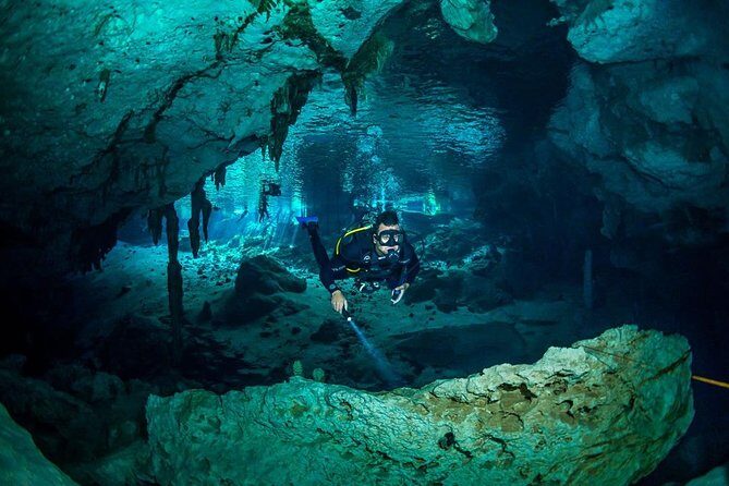 Go for 2 dives in cenote Dos ojos for certified divers - Bat cave: tunnels, flashlights, and a different mood