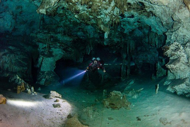 Go for 2 dives in cenote Dos ojos for certified divers - What’s included: gear, entrance fees, transport, and real comforts