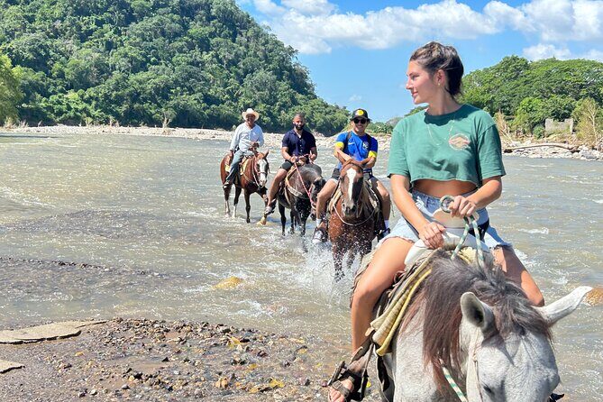 Horseback Riding & Swim: Tequila Tasting, BBQ & Margaritas - Riding the Mascota River area: when the water swim happens