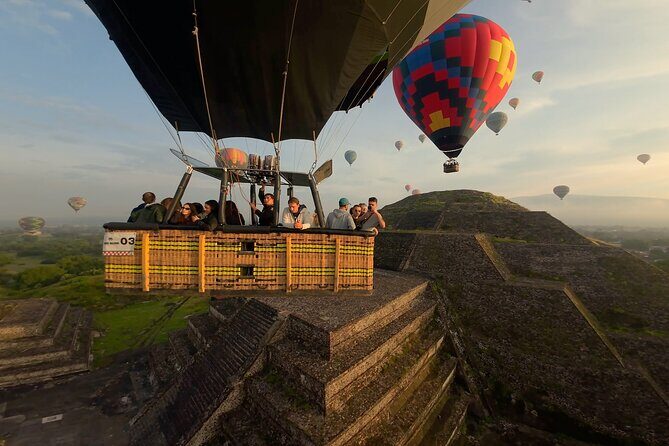 Hot Air Balloon Flight Teotihuacan With Pickup and Breakfast - Stop 3: Moon and Sun Pyramids, seen from the sky