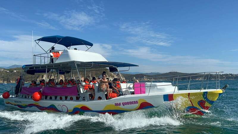 Huatulco: Bays Boat Tour with Snorkeling and Hotel Pickup - Mixteco Face (Bufadero) and a Turtle-Shaped Island on the Boat