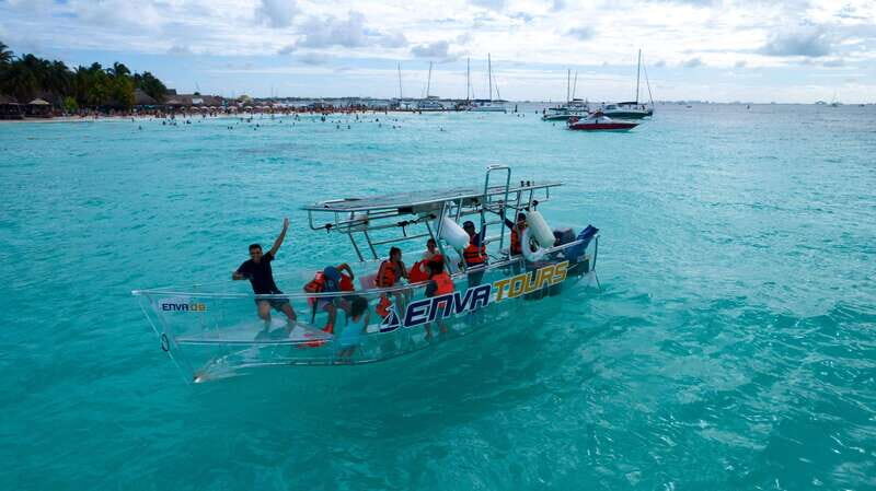 Isla Mujeres: Excursion Crystal Boat Tour at the Caribbean - Marina Bartolomé to Reefs: How the Short 45 Minutes Works