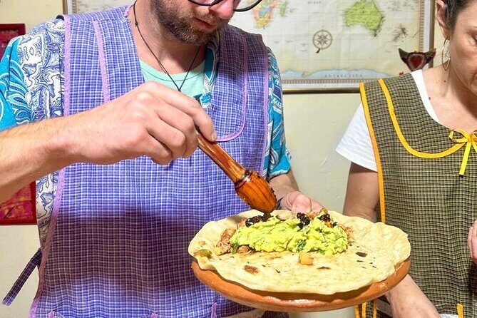 Learn to Cook Mexican Burritos - Filling the burrito: brisket, beans, and guacamole salsa