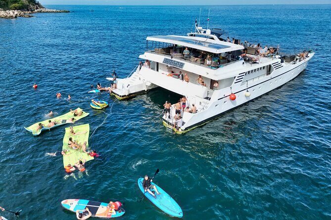Mega Yacht ALL INCLUSIVE Yelapa Waterfall & Snorkeling Adventure - Stop 1 at Playa Chica Locca (Quimixto): Snorkel Gear and Water Toys