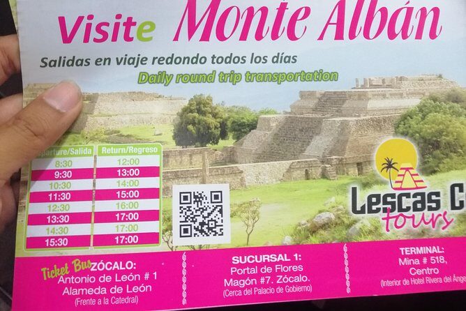 Monte Alban Shuttle - Choosing Your Return: Hourly Options From 10:00 to 5:00