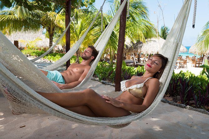 Mr. Sanchos Beach Club All-Inclusive Day Pass - Beach Setup: Hammocks, Seating, Lockers, and Restrooms