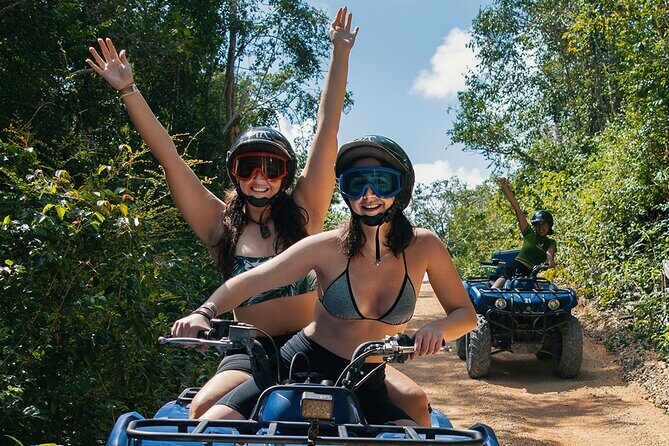 Off Road ATV Tour at the Akumal Monkey Rescued Animals Sanctuary - Getting geared up: helmets, goggles, and the dust reality