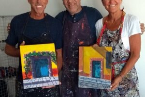 One Painting in One Day, Doors of San Miguel - Arriving at 2 de Abril 23 (San Rafael) and Getting Set Up