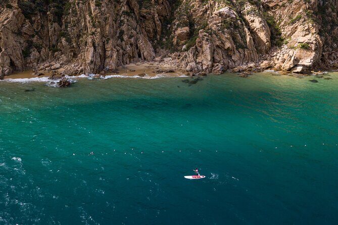 Paddleboard Expedition to the Arch of Cabo San Lucas, Lovers Beach & Snorkel - Lovers Beach break plus Divorce Beach views: the easy middle of the tour