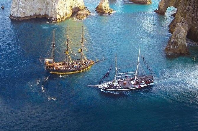Pirate Ship Sunset Dinner and Show in Los Cabos - Stop 1 at the Arch of Cabo San Lucas: Sunset Cruise Vibes and Pirate Storytelling