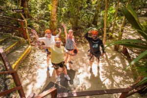 Private Jungle Adventure tour: Zipline + Rappel + Cenote - The zipline through jungle canopy: fast views, steady guidance