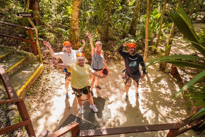 Private Jungle Adventure tour: Zipline + Rappel + Cenote - The zipline through jungle canopy: fast views, steady guidance