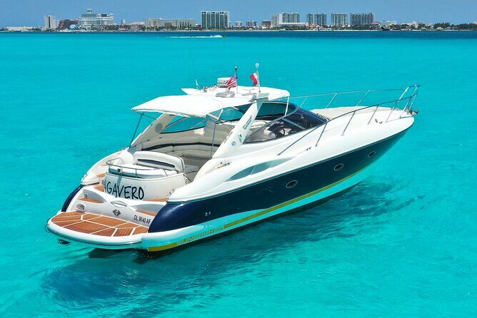 Private Premium Yacht 46FT Rental in Cancún - The Water Time: Snorkeling, Paddleboarding, and the Floating Mattress