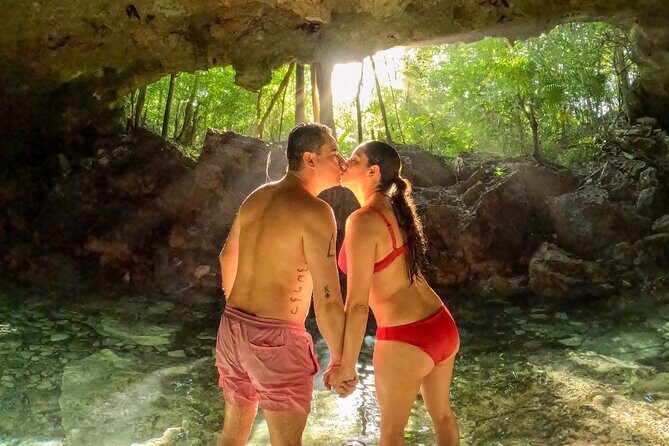 Ride to a life changing cenotes tour - Stop 3: Semi-Open Cenote and Sunlight on the Water
