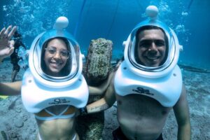 SeaTrek Underwater Helmet Diving Experience in Downtown Cozumel - The Underwater Walk Itself: Sandy Bottom, Fish, Rope, and a Wreck