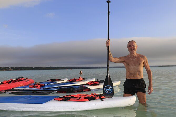 Sunrise Paddle Quest: Embrace the Dawn on Bacalar's Waters - Yak Lake House coffee and the short SUP start lesson