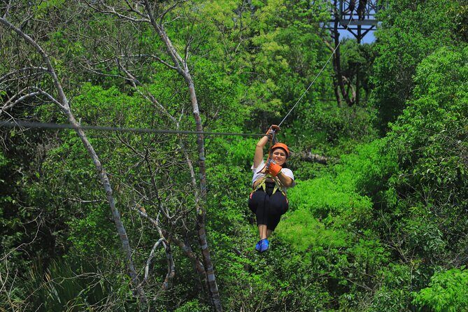 Top ATV's in Mexico includes Cenote, Ziplines, snack & transport. - Zipline circuit in the treetops: safety first, phones last