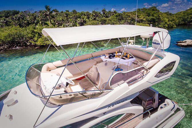 Tulum Luxury Escape – 4h All Inclusive on 43' Private Yacht - Puerto Aventuras to the Mexican Caribbean reef in a small, private bubble