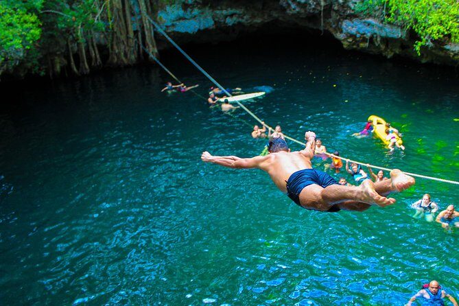 Ultimate 5x1 Combo with ATV, Ziplines, Cenote & Reef Snorkeling - Cenote Verde Lucero: a quick jungle swim
