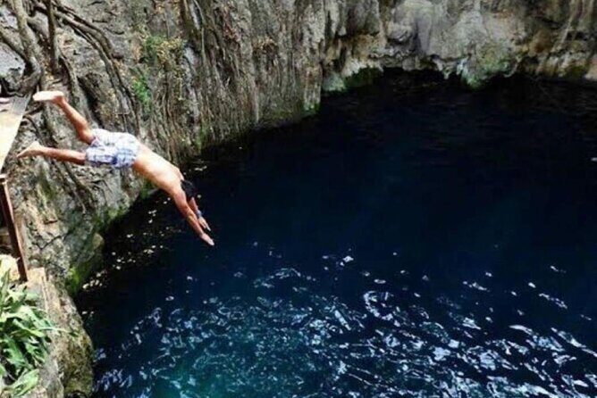 Uxmal, two Amazing Cenotes & Local Food Tour from Mérida - Abala cenote: an open-air swim with wide, bright water